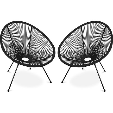 Pack Sedia Acapulco x2 - Gambe Nere - Nuova Edizione Nero