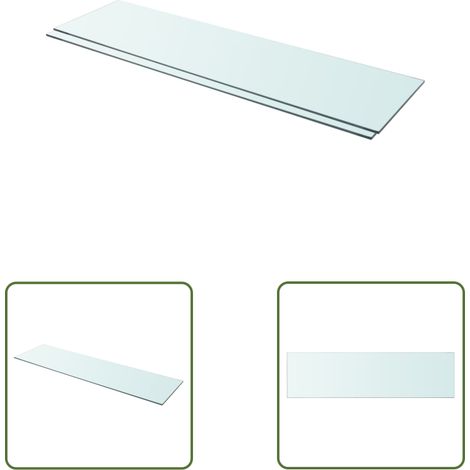 The Living Store Panneaux d'étagère 2 pcs Verre Transparent 110 x 30 cm - Etagere Murale - Étagère Verre - Étagère Transparente - Décoration Murale - Rangement Mural (1/3)