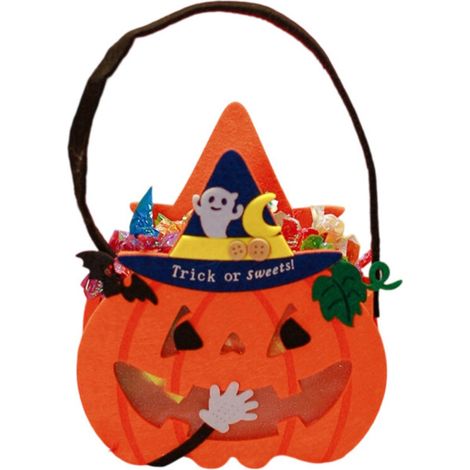 Borsa a forma di zucca di Halloween con manici per attività - 2 pezzi