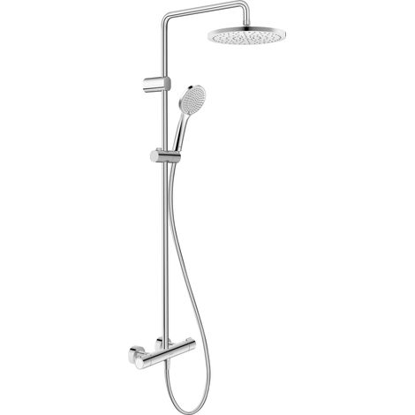 Système de douche universel Duravit, douchette avec 3 types de jets (Rain, Intense Rain, Soft Rain), à économie d'eau, set de douche facile à nettoyer, douche de tête orientable, chromé