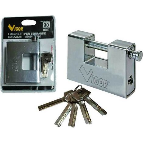 Lucchetti Blinky per Serrande Corazzati Cilindro Euro mm. 90