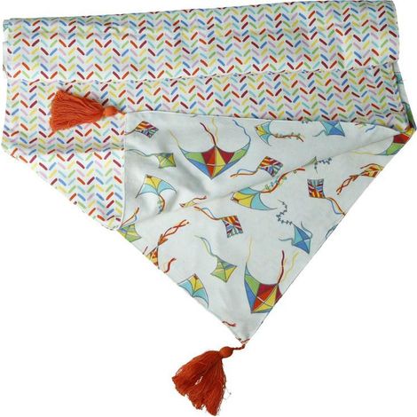 Brandani Aria runner punta double face cotone aquiloni e geometrico