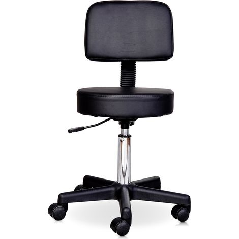 Tabouret professionnel à roulettes HELMUT noir (1/5)