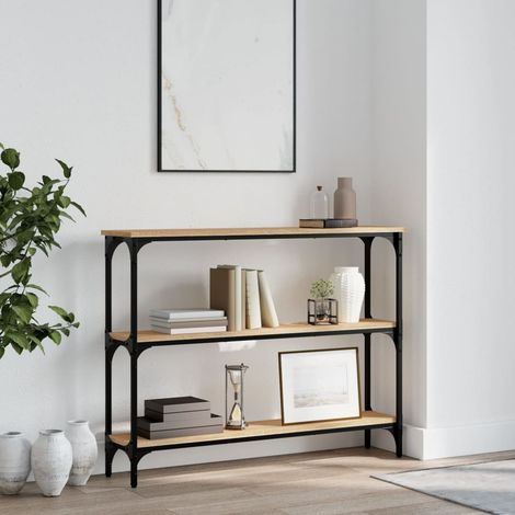 Vidaxl – Table console chêne sonoma 100x22,5x75 cm – Bois d'ingénierie – Cadre métal – Pieds réglables pour stabilité