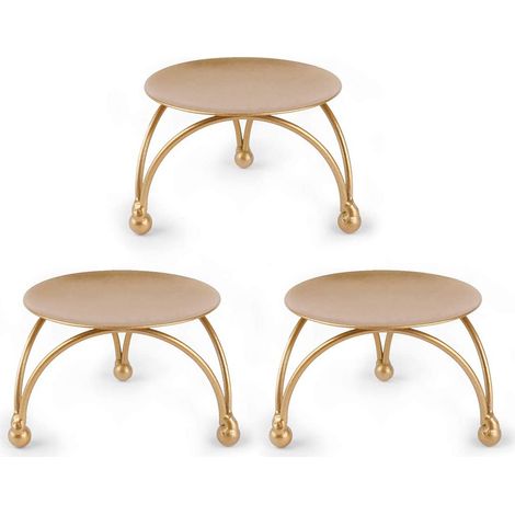Support À Bougie - En Fer - Diamètre 7 cm - Pour Bougies LED Et Cire - Lot De 3 - Pour Table, Mariage, Salon (1/5)