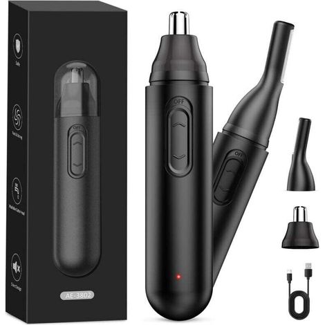 Tondeuse Nez Oreilles Sans Fil Multifonction 8000RPM Acier Inoxydable IPX7 Étanche USB Rechargeable Coupe Poils Nez Oreilles Sourcils Barbe Corps Homme Femme (1/4)
