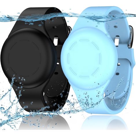 Lot de 2 Bracelets AirTag Étanches pour Enfant, Bracelet Silicone Souple Anti-Perte pour Piscine & Plage F (1/5)