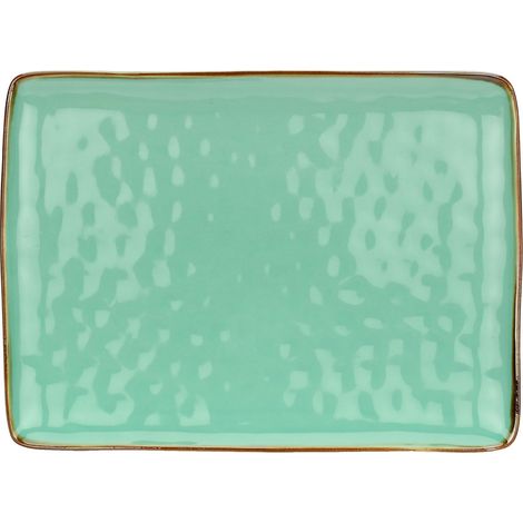 ROSE & TULIPANI Concerto Verde Acqua Vassoio Rettangolare 36 x 26,5 (1/4)