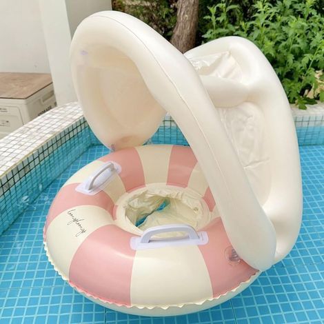 Bouée gonflable avec siège, protection solaire, pliable, pour enfants, pour la natation, accessoire flottant destiné aux loisirs aquatiques.-AquaForge (1/4)