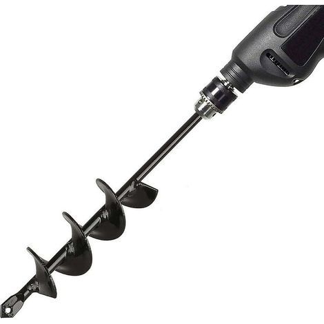 Tarière de jardinage pour planter arbres et arbustes – Acier de première qualité – Dimensions 4×22 cm – Fonctionne avec perceuse 18V (1/5)