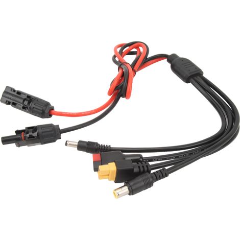 Câble adaptateur connecteur solaire vers XT60 femelle résistant intempéries multi-protection pour raccord panneau PV (1/5)