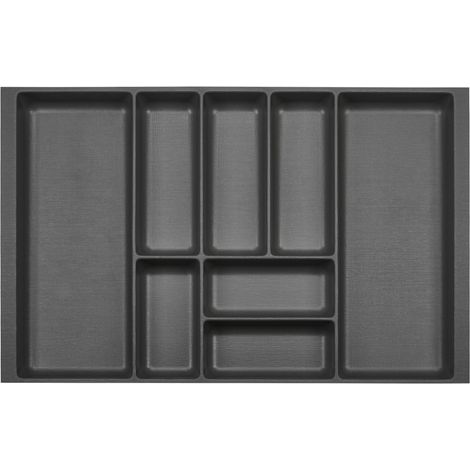 ORGA-BOX 2 Besteckeinsatz Tiefe 462 mm für Nobilia Küchen Canvas-Struktur anthrazit Schubladeneinsatz Breite 709 mm für Schubladen 800 mm