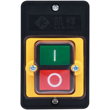 ALLIANDISInterrupteur à bouton-poussoir AC220V/380V 10A monophasé/triphasé interrupteur à bouton-poussoir de contrôle de puissance étanche avec boîtier bouton de commande marche/arrêt interrupteur de (1/4)