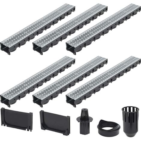 vidaXL Caniveaux de drainage 6 pcs Acier galvanisé 6 m (1/5)