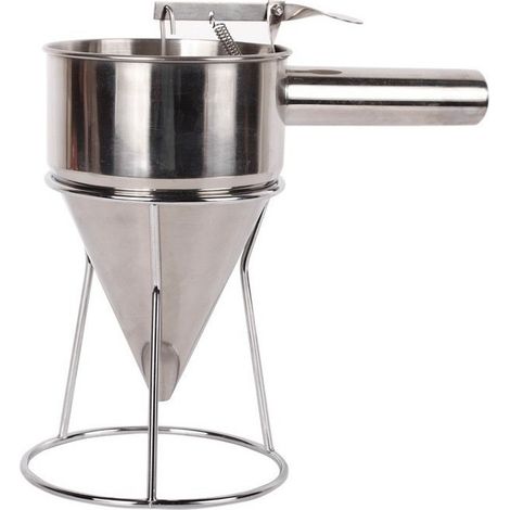 Dispensador de masa para panqueques de acero inoxidable, dispensador de embudo con soporte para takoyaki y cocina