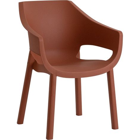 Toomax Sedia Luna Terracotta in Plastica da Esterno – Impilabile e Resistente ai Raggi UV