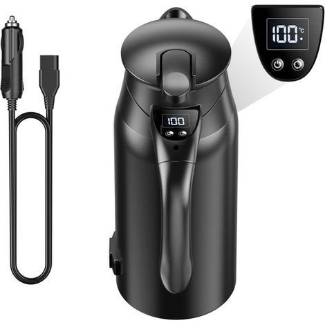 Bollitore per auto - Bollitore portatile - Tazza riscaldante per auto - Bollitore da viaggio - Bollitore elettrico 12V/24V - Bollitore per auto con display intelligente - Display LED della temperatura (1/5)