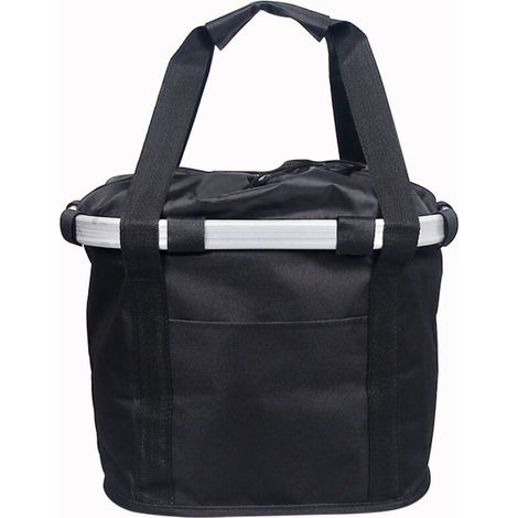 Panier pliant pour vélo, noir, 14,29,410,2 pouces, un couvercle avant en alliage d'aluminium, accessoires pour VTT, sac pour vélo pliant. (1/5)