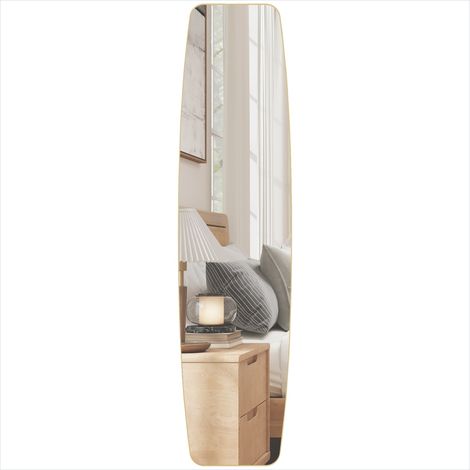 Décoration murale Miroir mural ovale 160 x 40 cm cadre métal (1/5)