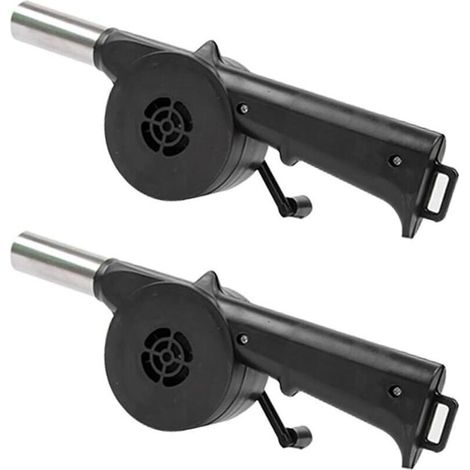 2 Pièces Ventilateur de Barbecue à Main avec Souffleur d'Air, Manivelle Manuelle, Soufflet à Feu Extérieur pour Pique-Nique et Outils de BBQ (1/5)