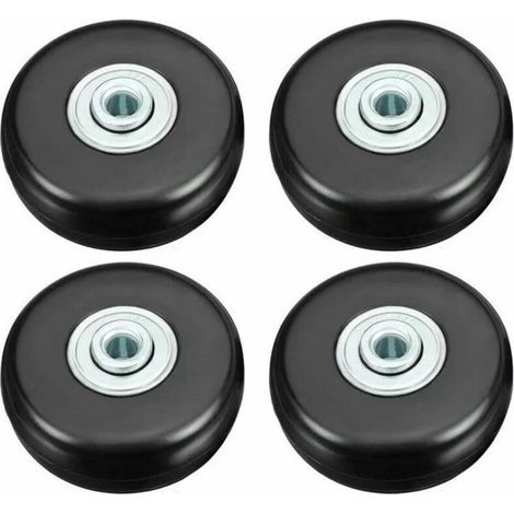 Roues de valise, roulettes de réparation de bagages robustes de 50 mm Roues pivotantes de rechange universelles silencieuses en caoutchouc Lot de 4 roulettes de rechange pour valise/bagage/sac (1/5)