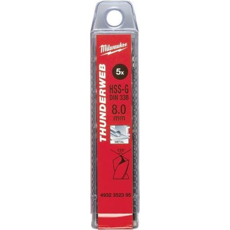 Broca metal Milwaukee Thunderweb 3 mm 61 mm 10 piezas (1/4)