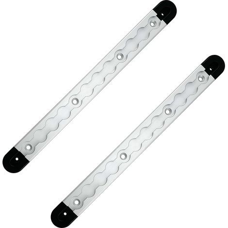 Ensemble de 2 rails d'arrimage en aluminium pour câbles aériens avec 4 embouts, barre de verrouillage de 300 mm, rails d'arrimage pour câbles aériens, rail d'arrimage de fixation de charge pour camion (1/5)