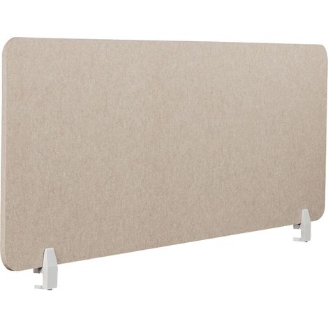 Panel separador acústico biombo escritorio PET abrazaderas de montaje tela tapizado 160 x 50 cm beige Split