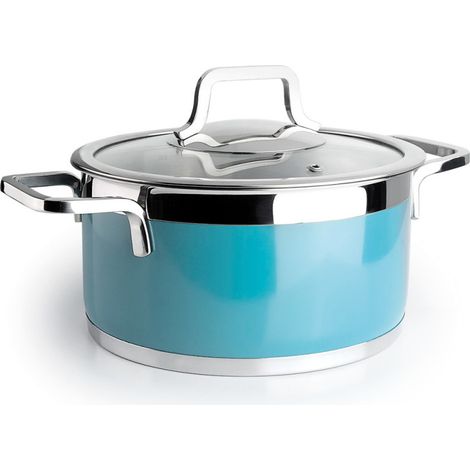 Cacerola con Tapa 24 cm Acero Inoxidable Lacor Para Todo Tipo de Cocinas Capacidad 5 L Apto para Lavavajillas (1/5)
