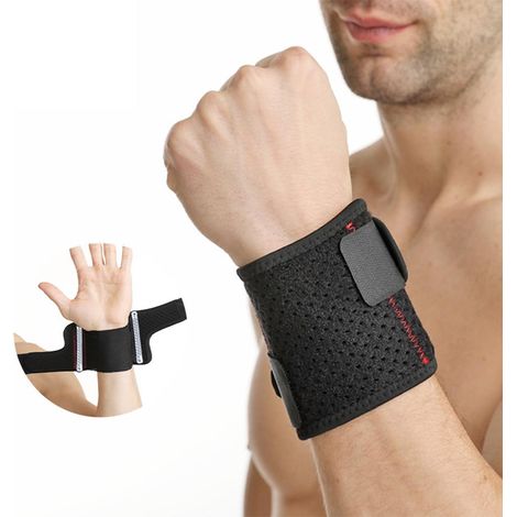 Bandage de poignet sportif, manchon de soutien respirant confortable, attelle de poignet ajustable pour homme et femme (1/5)