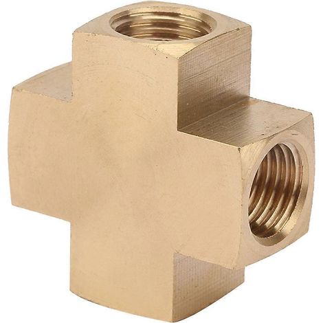 1/4" FNPT Messing-Rohrverschraubungsadapter, 4-Wege-Gleichgewinde-Innenverbinder, Industriewerkzeug
