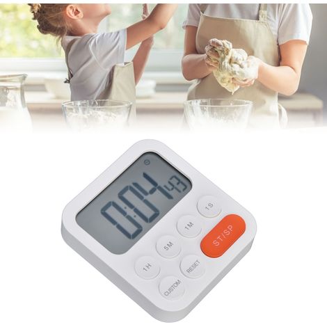 [Küchentimer] Digitaler Küchentimer, ABS-LCD-Display, 99 Stunden einstellbarer Countdown-Timer mit 3 Geschwindigkeitsstufen, Magnetband, Ständer, 97 g, Schwarz (1/5)
