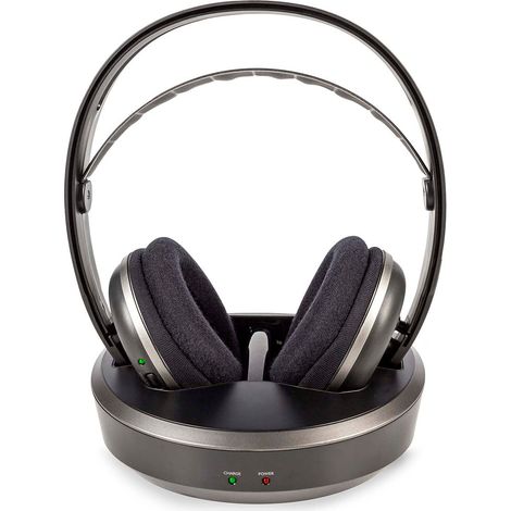 Cuffie TV wireless Rf Over-ear Life della batteria massima: 11 ore 100 m Audio digitale Bambola della batteria Argento / nero (1/5)