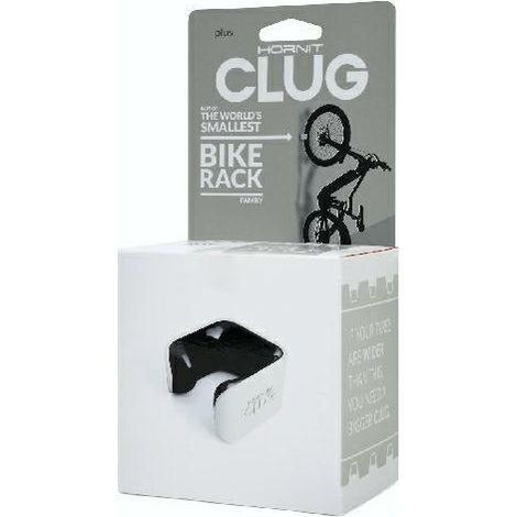 Soporte de pared para bicicleta Plus XXL Hornit Clug en blanco y negro - Colgador para bicicletas de neumáticos anchos (1/5)