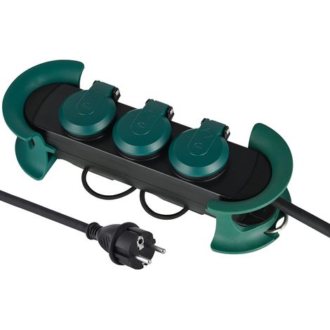 1 Bloc Multiprises Enrouleur, 3 Prises 16A, Câble Caoutchouc 3M, IP44, Usage Extérieur (1/5)