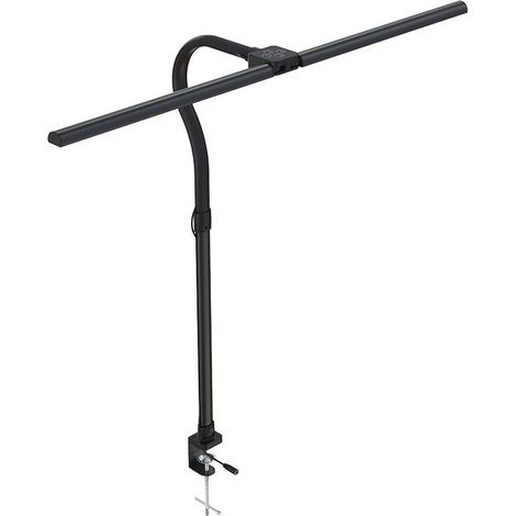 LED-Schreibtischlampe mit Doppelendclip, 360° verstellbar, 5 Einstellstufen, Augenschutz, USB, 24W Leistung, PC-Material, Schwarz (1/5)
