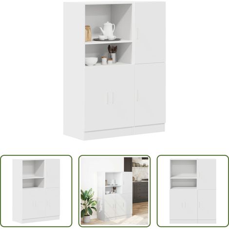 Küchenmöbel - 2-tlg. Küchenschrank-Set Weiß Holzwerkstoff (1/5)