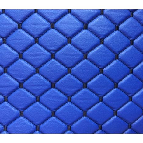 Blaue Fußmatten aus Kunstleder für MAN TGX, Automatik, große Box, zwei Schubladen, gesteppte Ausführung, Luxusqualität