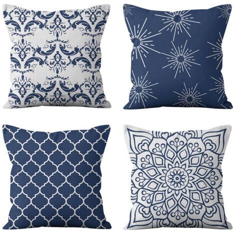 Velvet Cushion Cover, 45x45 cm, Double Print, Set of 4, Sofa, Living Room, Car Decor (1/5)