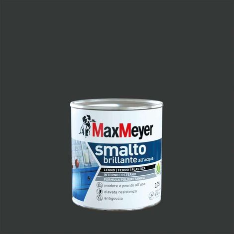 MaxMeyer Smalto Poliuretanico Brillante all'Acqua - Nero - 0,75 l (1/3)