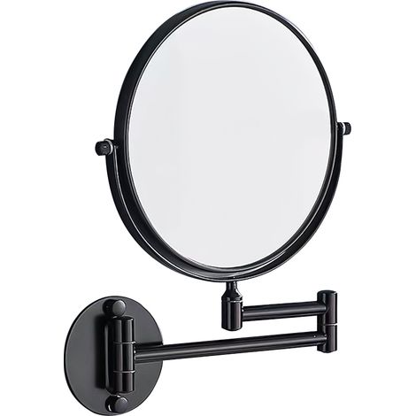 Miroir de maquillage mural grossissant x3, pivotant à 360°, bras extensible et pliable, miroir de salle de bain double face de 20 cm (8 pouces). (1/2)