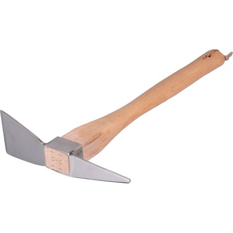 Pioche simple, pratique, de fabrication soignée, en acier inoxydable, pour creuser le bois et autres matériaux. (1/5)
