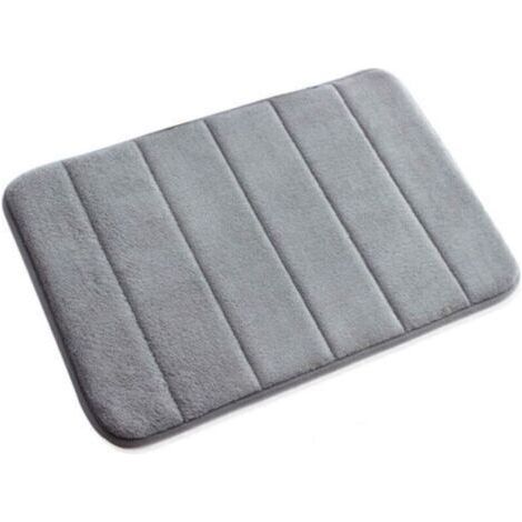 Small Non-Slip Memory Foam Bath Mat, Soft, 40 x 60 cm (Grey) (1/5)