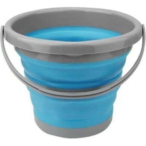 Seau Pliable - Seau Portatif Usage Intérieur et Extérieur - Rangement Rétractable Idéal pour Camping Pêche Ménage Lessive Jardinage (1/4)