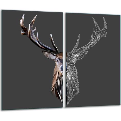Glasschneidebrett 2x 30x52 Hirschmotiv (1/5)
