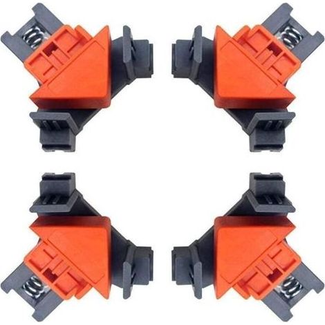 Lntyq Lot de 4 presses d'angle de menuiserie, assemblage d'angle et de T - Pince d'angle de vissage et de collage à 90°, cadre à angle droit pour le travail du bois (1/5)