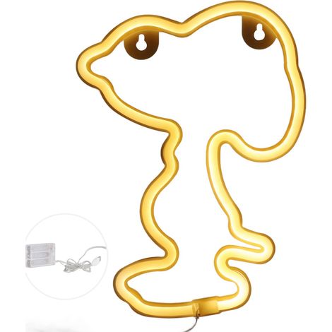 Ortviai Applique Murale LED en Forme de Chien – Veilleuse Néon Rechargeable USB ou Piles, Décoration Intérieure pour Salon, Fête ou Mariage (1/5)