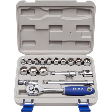 Set di bussole irimo 18 pezzi cromo acciaio 320 mm