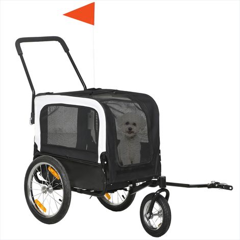 Caisse de transport pour animaux 2 en 1 remorque vélo et Noir (1/5)