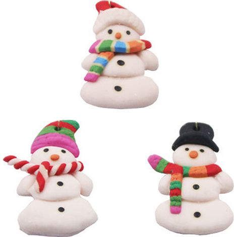 Glace De Noël - Boule Décoration Arbre De Noël En Pâte Polymère - Pour Intérieur Et Cadeaux De Fêtes - Lot De 3 (1/5)